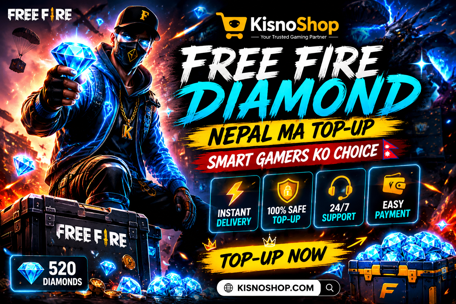 Free Fire Diamond Nepal: Smart Gamers ले किन KisnoShop रोज्छन्?